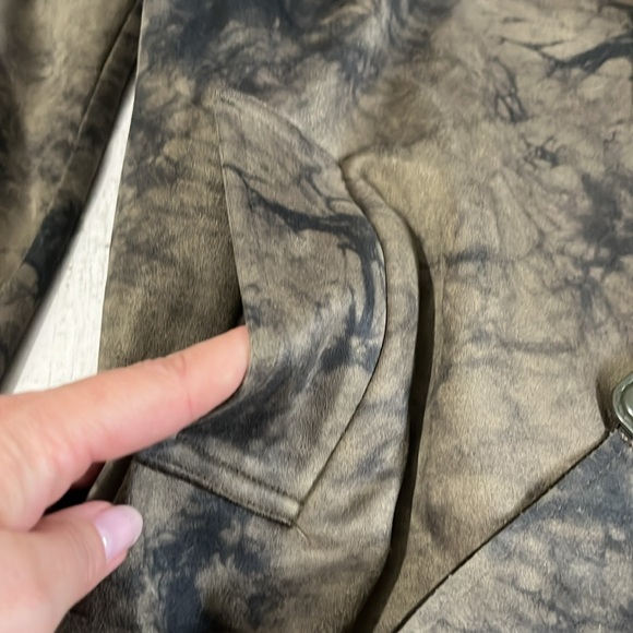 Anthropologie Roxie Suede Tie Dye Trench Coat Size Small - Picture 7 of 12